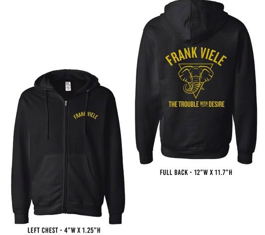 “The Trouble With Desire” Black Zip Up Hoodie (Sizes: Small - 3XL)