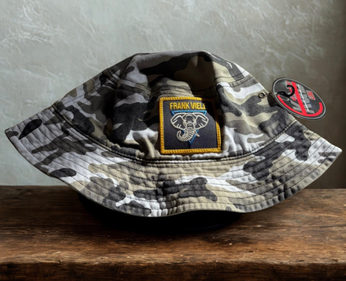 Limited Edition: Black & Grey Camo Denim Bucket Hat